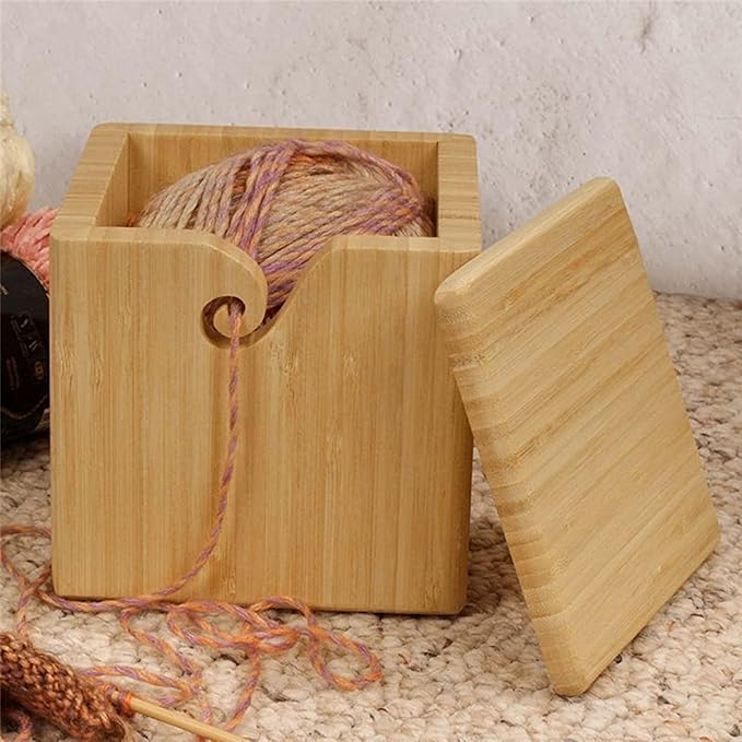 Bamboo Yarn Bowl and Crochet Hooks Set, 10 Pcs Long Crochet Hooks Tools Kit for DIY Wool Braid Craft, Toy, Hairpin Lace, Baby Socks, Shawl, Handmade Crochet Kit for Wife, Mum, Grandmother Gift