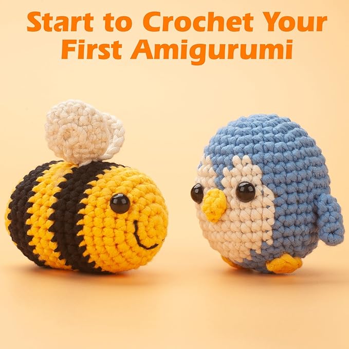 Beginner Crochet Yarn for Crocheting & Knitting, Cotton Yarn for Crochet Amigurumi, 3 Pack×1.8 oz Yarn with Easy-to-See Stitches and No Split, Worsted Medium # 4, Cotton-Nylon Blend