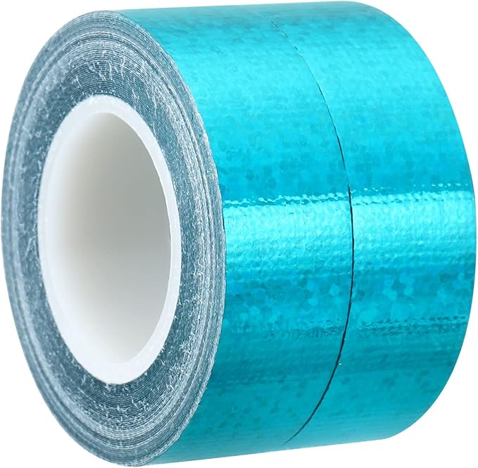 PATIKIL Glitter Sparkle Tape 15mm x 5m, 2 Pack Holographic Art Decorative Masking Tapes Self-Adhesive for DIY Scrapbook Art Craft Wrapping, Cyan