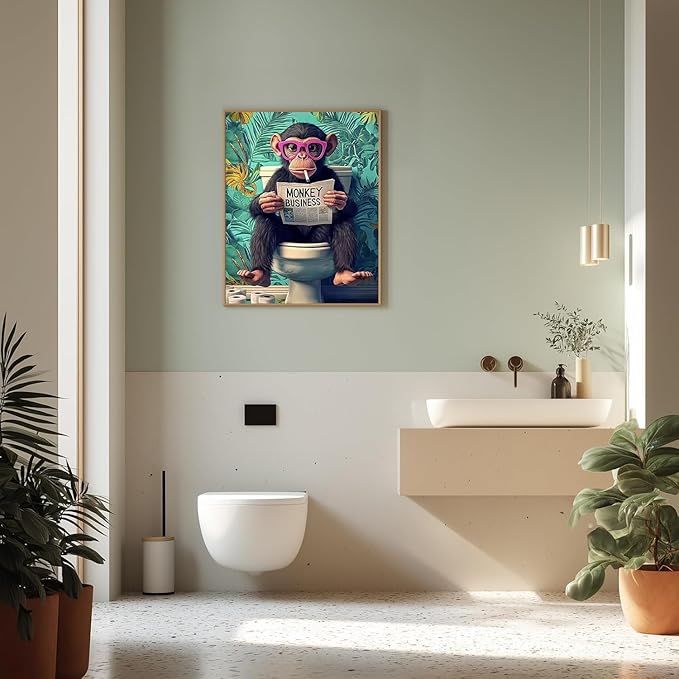 ARPADAMO Diamond Art Kits for Adults,5D Funny Diamond Painting DIY Monkey Diamond Art Diamond Painting Kits for Adult,Round Full Drill Diamonds, Diamond Art Kits for Home Decor-12x16inch