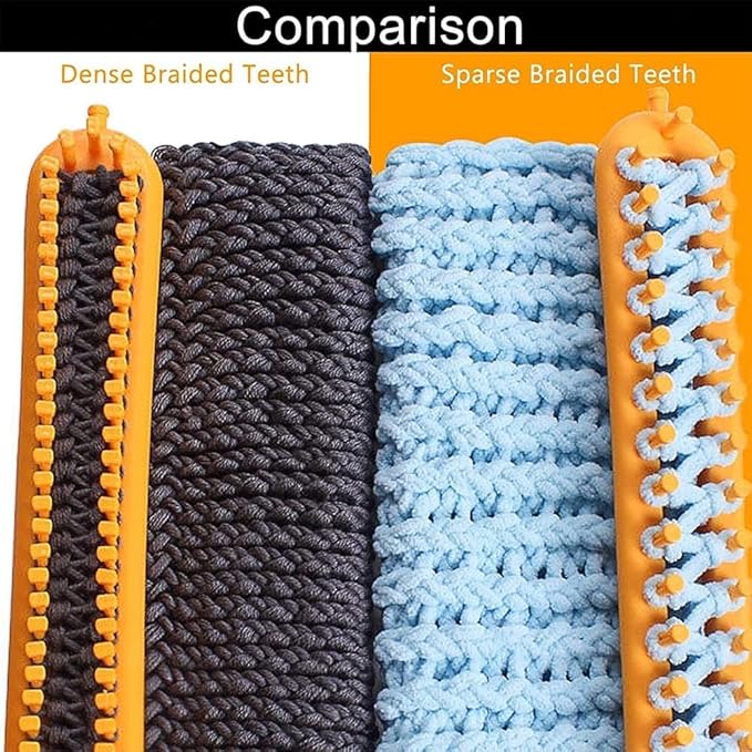 Katech 3 pcs Rectangle Knitting Looms Set Dense Pegs Loom Knitter Different Sizes Colorful Plastic Weaving Looms Set DIY Yarn Weaving Kits with a Crochet Hook and Needle (Color is Random)