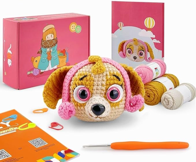 Crochet Kit for Beginners Adults -Animals Start Crotcheting - Perfect Amigurumi Knitting Learn to Kit for Adult with Stitch by Stitch Video Tutorials,Holiday Christmas Gift.