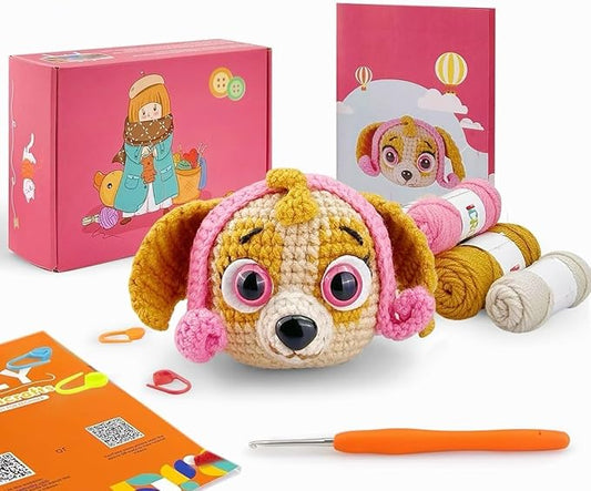 Crochet Kit for Beginners Adults -Animals Start Crotcheting - Perfect Amigurumi Knitting Learn to Kit for Adult with Stitch by Stitch Video Tutorials,Holiday Christmas Gift.
