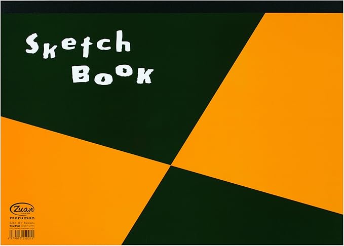 Maruman ZUAN Sketchbook, B4, 13.86" x 9.88", Classic Drawing Paper Sketchbook Pad, 50 Pages of Acid-Free Textured Paper for Sketching, Durable Twin-Wire Binding, Made in Japan