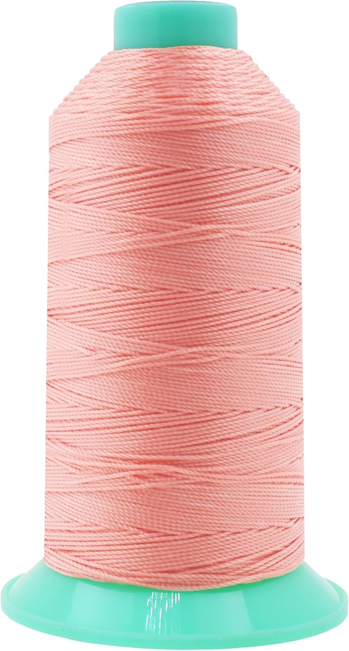 Mandala Crafts Size 346 210D T350 Bonded Nylon Thread - Blush 415 YDs Tex 350 Heavy Duty Sewing Threads for Leather, Jeans, Weaving, Outdoor Marine Upholstery