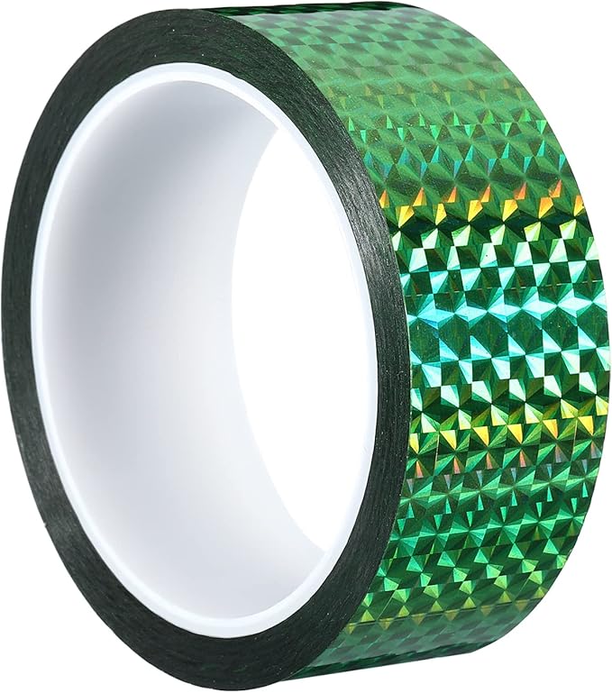 PATIKIL Prism Tape 1.4 Inch x 55 Yards, Holographic Metalized Reflective Adhesive for Detailing Accent Wall Decor Art, Green