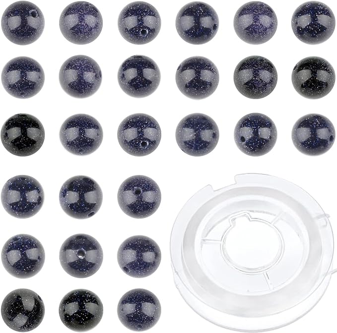 bymitel 4mm natural blue sand stone round beads gemstones genuine with 210pcs diy jewelry making unisex (4mm 210pcs, blue sand stone)