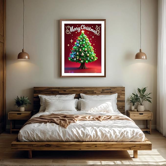 Christmas Tree Diamond Painting Kit Christmas Diamond Art Kits for Adults Beginners 5D Diamond Painting DIY Full Drill Gem Art Christmas Home Decor Wall Art Crafts for Adults Gifts 12x16 Inch PINFFSHU