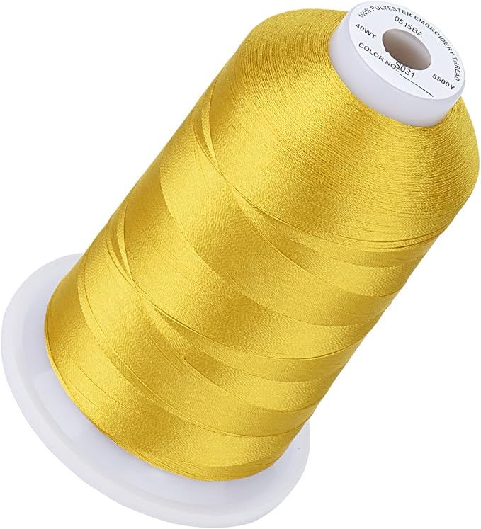 Simthread 5500Yds Embroidery Thread, 5000M High-Yardage 40WT 100% Polyester Thread – 170+ Vivid Colors, High-Speed Rated – Compatible with Brother, Singer, Janome & More - Pea Soup S031