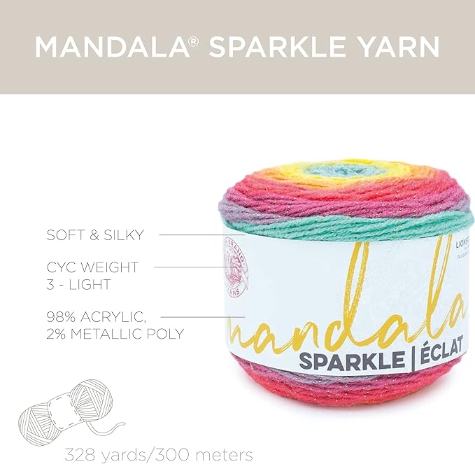Lion Brand Yarn Mandala Sparkle Yarn, Orion, 1 Skein