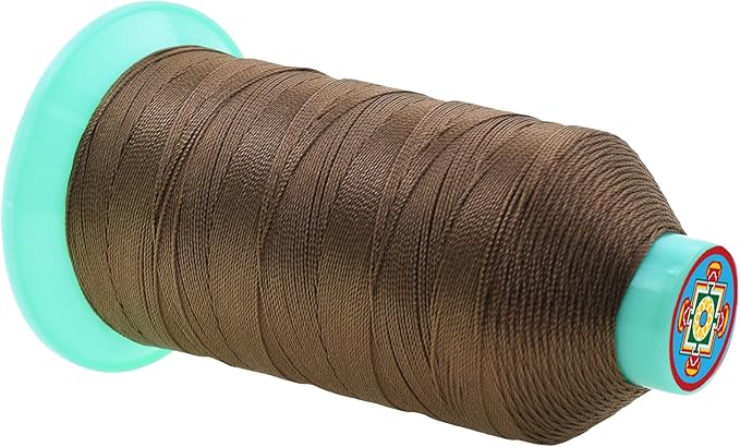 Mandala Crafts Size 207 630D T210 Bonded Nylon Thread - Coyote Brown 800 YDs Tex 210 Heavy Duty Sewing Threads for Leather, Jeans, Weaving, Outdoor Marine Upholstery