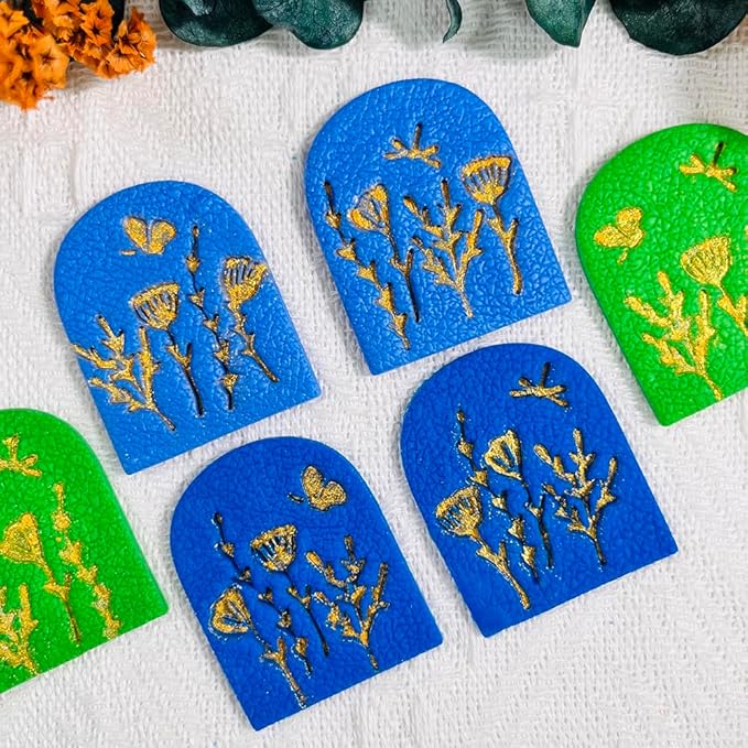 Xaekicr Polymer Clay Molds Nature Garden Set – 7PCS Botanical and Insect Texture Clay Molds for Polymer Clay Jewelry, Floral Clay Tools for Earrings, Crafts and Nature-Inspired Designs