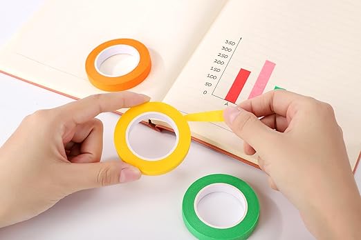 Colored Masking Tape 12PCS-Painters Tape, 12 Color Tape Rolls,Colored Painters Tape Perfect for Kids Art Supplies, Crafting, Labeling, DIY Projects, Easy Tear & Removable Adhesive (0.6in*39Ft)