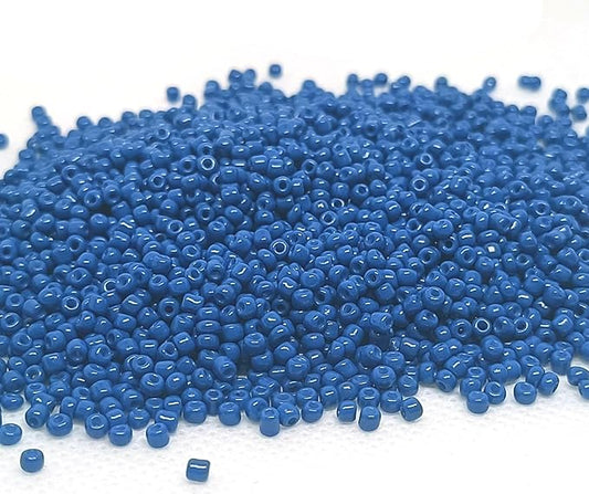 Perlin Glass Seed Beads 2mm 11/0 Round Mini Small Pony Beads 6500pcs for Making Earrings Bracelets Pendants Waist Jewelry DIY Handmade Opaque Color Kit (Sapphire Blue)