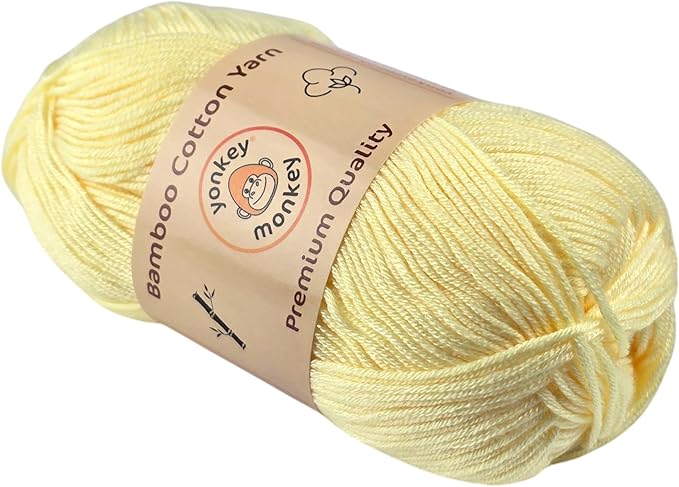 10-Pack of Yonkey Monkey 500 Grams Yarn - 70% Rayon derived from Bamboo, 30% Cotton - Imported - Milk Yellow 9009
