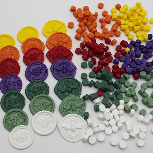 250pcs Wax Seal Beads Dark Green, Andotopee Premium Sealing Wax Beads for Stamp Seals, Octagon Seal Stamp Pellets Refill Pack for Wedding Invitation, Letter Envelope, Scrapbook DIY Crafts