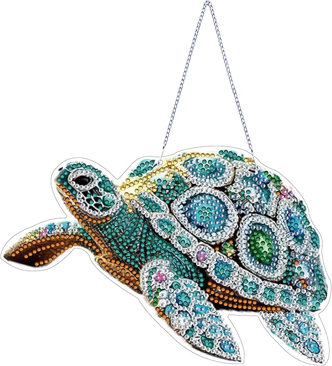 STGLCR Sea Turtle Suncatchers Special Shape Diamond Painting Kits for Beginner,Crystal Rhinestones Diamond Dots Diamond Art DIY Kits for Adults Painting Pendant Ornament for Home Wall Decor 7.8inch
