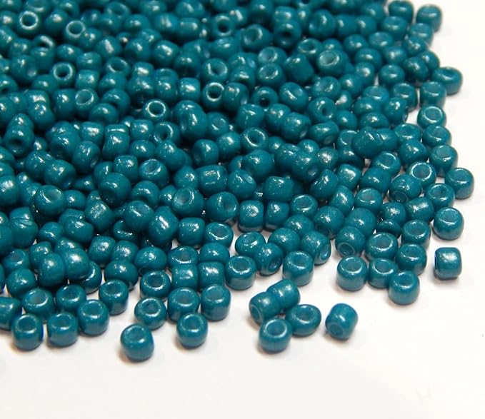 Perlin Glass Seed Beads 2mm 11/0 Round Mini Small Pony Beads 6500pcs for Making Earrings Bracelets Pendants Waist Jewelry DIY Handmade Opaque Color Kit (Indian Sapphire)