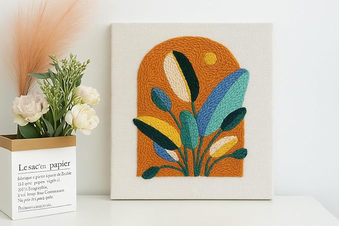 Craftdiam Beginner Perforator Kit - Stamping Embroidery Kit for Adults - DIY Kit - Simple Wall Decor | Home Decor - Women's Gift - Valentine's Day Gift(Orange Color)