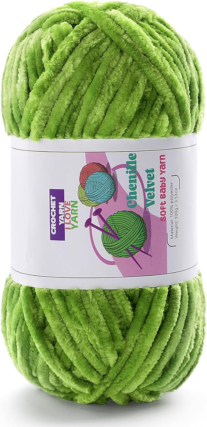 Plush Chenille Chunky Yarn, Velvet Fluffy Yarn for Hand Knitting, Baby Yarns for Crocheting Soft Making Blankets, Scarves, Dolls (3.5oz 87.5yds Each)
