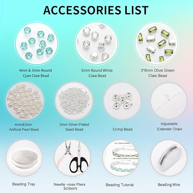 Cikuco Jewelry Making Kit,Crafts Kits for Adults, Jewelry Making Supplies Kit,Rhinestone Bracelet for Women,Tennis Bracelets for Women,Jewelry Making Kit for Girls,Gift Crafts for Kids,Gifts for Girl