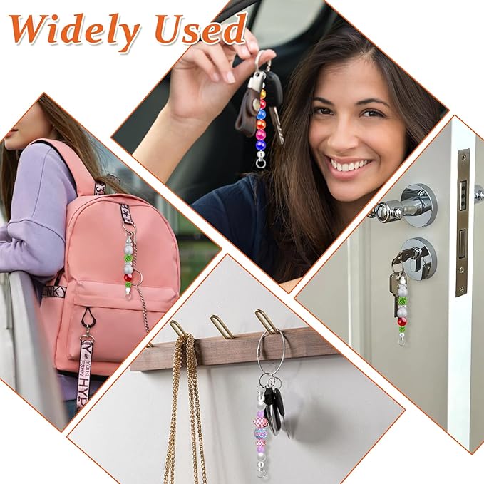 50PCS Beadable Keychain Bars DIY Kit - Silver Blank Metal Keychains with Screw-Top Rod - Durable, Rust-Resistant Keychain Making Supplies for Crafts, Personalized Gifts, Bags, Wallets, Backpacks