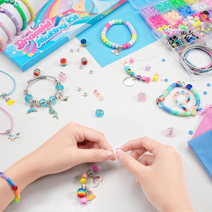 ZOOI Bracelet Making Kit for Girls, Friendship Charm Bracelet Making Kit, Arts and Crafts for Kids Girls Ages 8-12, Girl Toys Age 6-8, Jewelry Making Kit, Crafts Gifts for 6-12 Year Old Girl