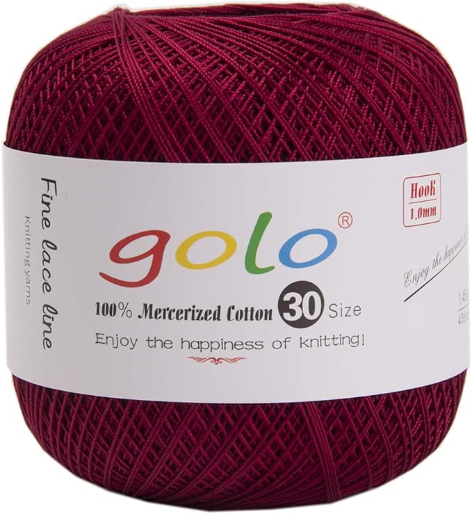 golo Crochet Thread for Hand Work Crochet Yarn Claert Wine 185