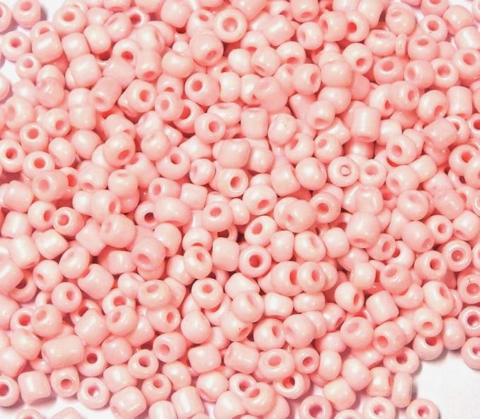 Perlin Glass Seed Beads 4mm 6/0 Round 1100pcs Mini Small Pony Spacer Beads Kit for Jewelry Making Earrings Bracelets Pendants Waist DIY Handmade (Pink Opaque)