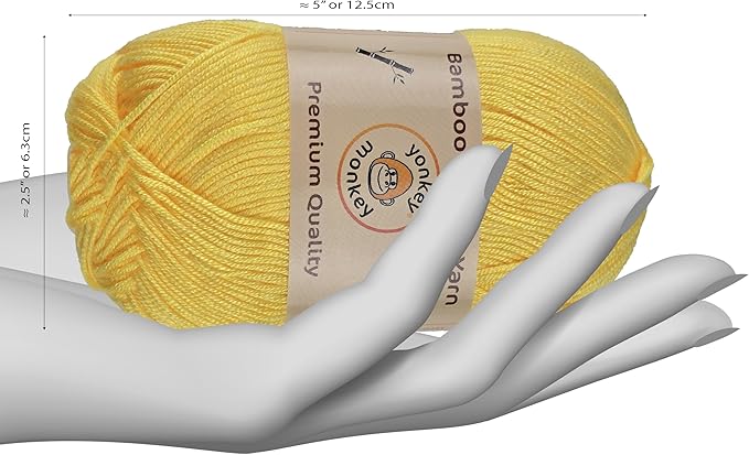 10-Pack of Yonkey Monkey 500 Grams Yarn - 70% Rayon derived from Bamboo, 30% Cotton - Imported - Yellow 9017