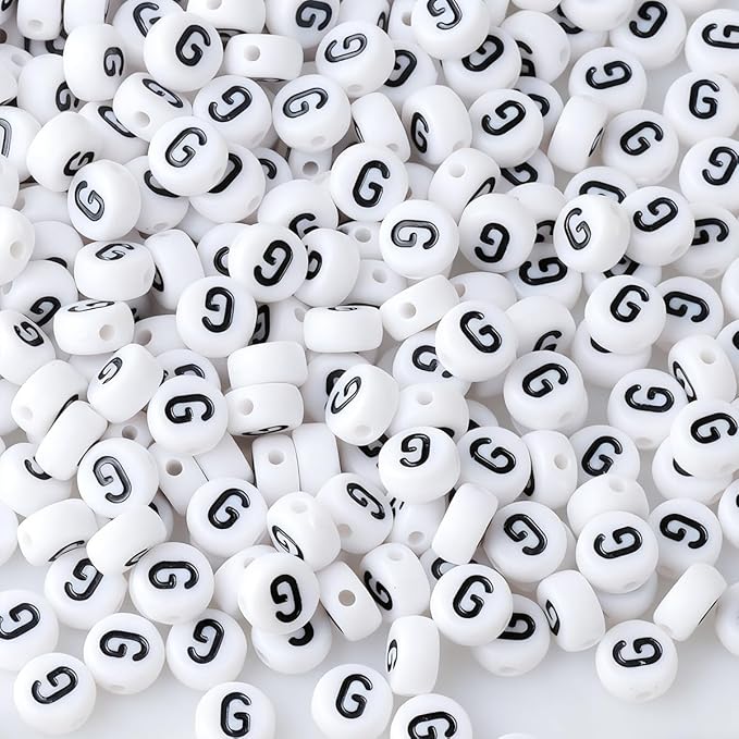 500pcs Letter G Beads for Friendship Bracelets Making Kit, DIY Jewelry Making Supplies Alphabet Beads