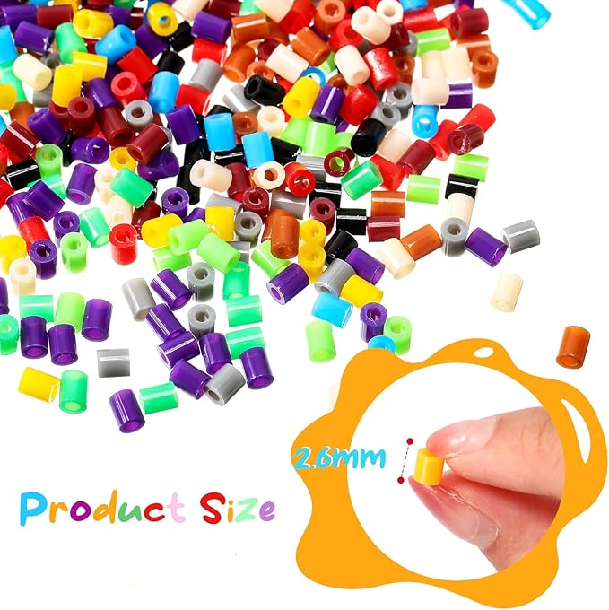 Libima 28000 Pcs 28 Colors Fuse Beads Bulk for Kids Art and Crafts Assorted Iron Beads Set Multicolored for Birthday Gift Bracelet Making Accessories (2.6mm)