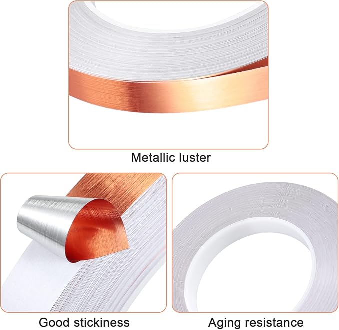 Zonon 3 Sizes Rose Gold Self Adhesive Polyester Film Tape Washi Tape for Car Furniture Graphic Arts Walls Decor, 55 yds(5/10/15mm)