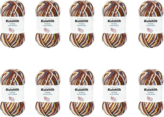 500g(10x50g) Acrylic Yarn for Crocheting and Knitting, Colorful Gradient Yarn Thread, 10 Rolls Skeins, Multicolor Hilo Acrílico, Perfect for DIY Crafts Project