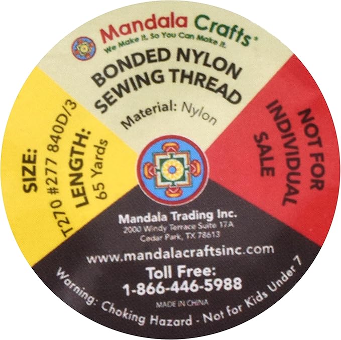 Mandala Crafts Size 277 840D T270 Bonded Nylon Thread - 12 Neutral Colors 780 YDs Tex 270 Heavy Duty Sewing Threads for Leather, Jeans, Weaving, Outdoor Marine Upholstery