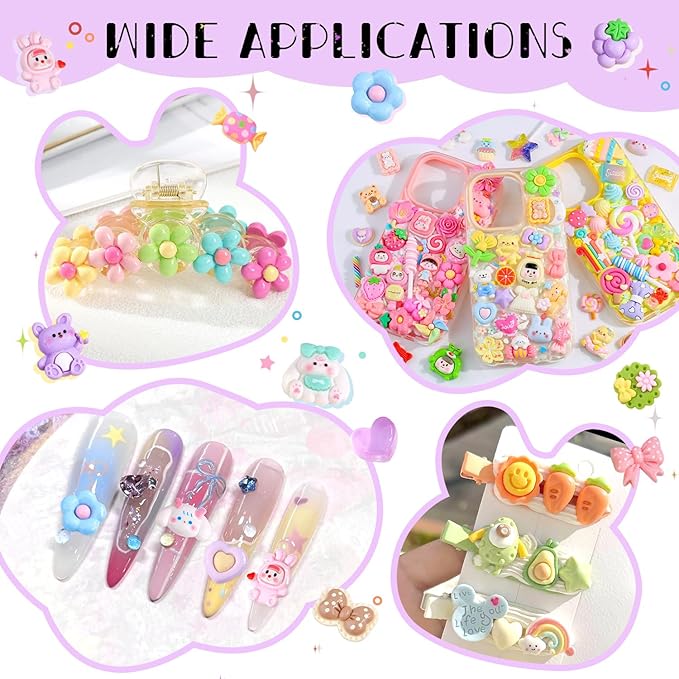 Fake Candy Charms 120PCS Cute Flatback Resin Charms For Slime, Random Kawaii Decoden Charm for Embellishments Slime Charm for Craft Phone Junk Case Charms Bulk Rainbow Lollipop, Scrapbooking DIY Decor