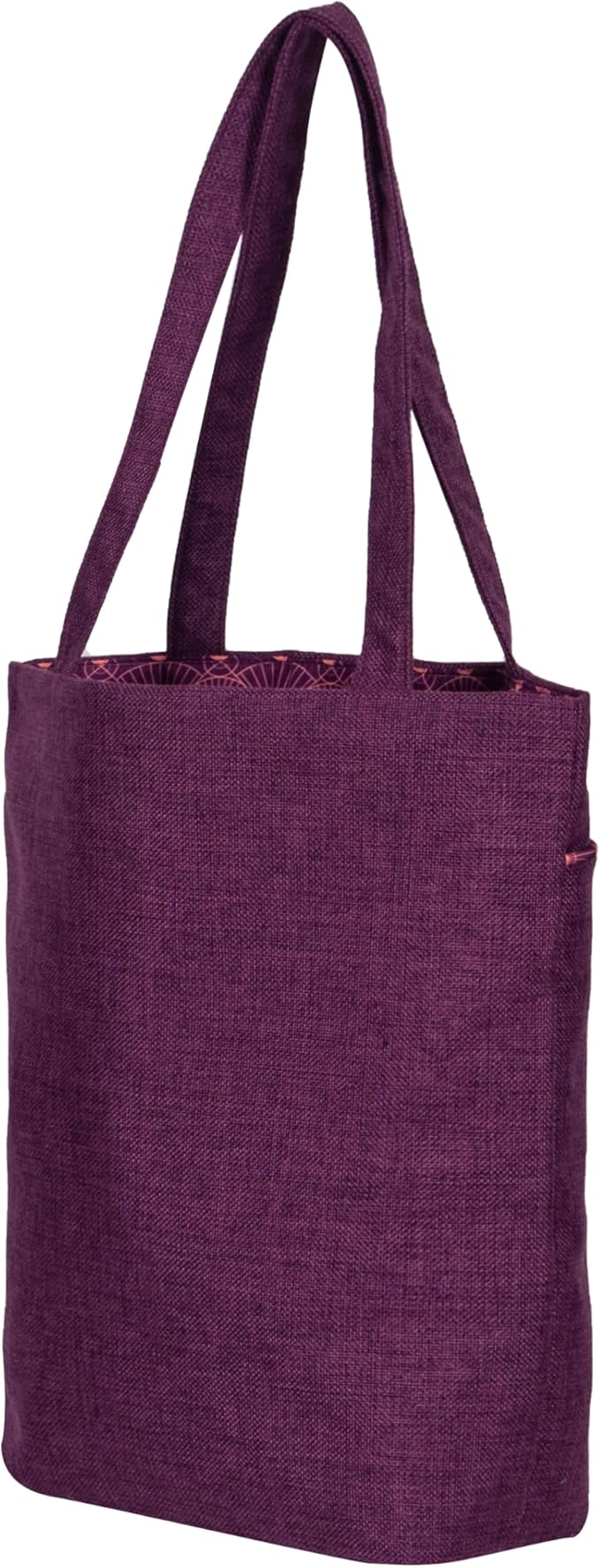 Linen Knitting Project Tote Bag,Portable Yarn Storage Bag for Crochet Accessories/Needles,Crochet Hooks Organizer,Knitting Bag for Crochet Lovers (Purple)