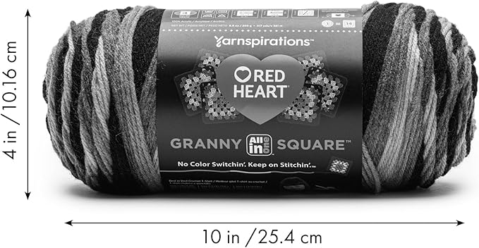 Red Heart All in One Granny Square Grape Granny 3 Pack of 250g Yarn