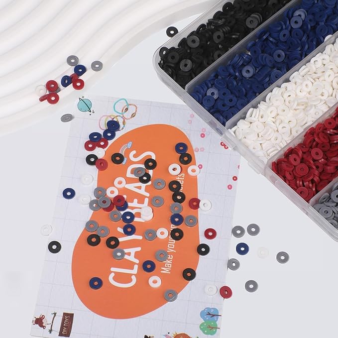 3500 Pcs Multicolor Clay Beads for Bracelets Making 6mm Heishi Polymer Clay Bead, Flat Round Disc for Jewelry Making