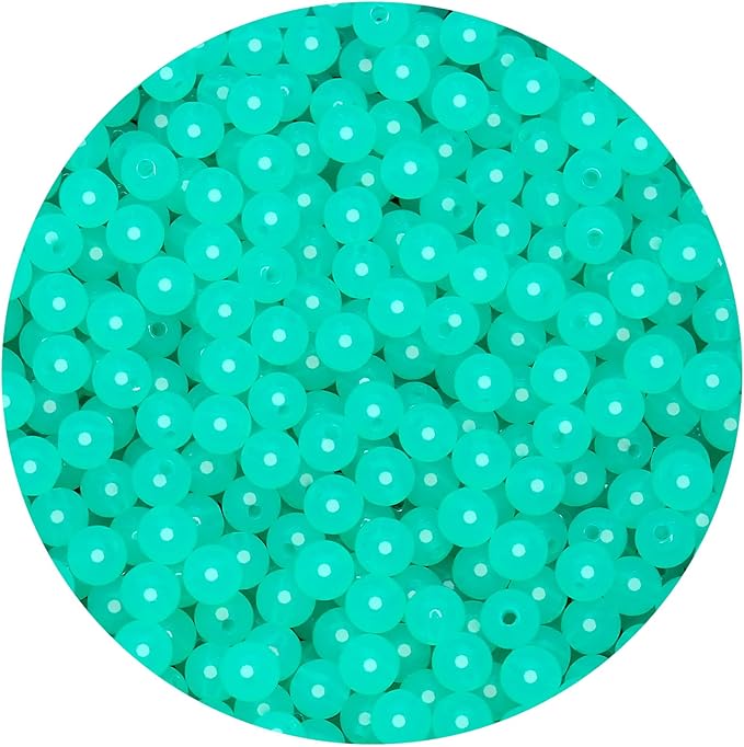bonny boxx 1000pcs 6mm jelly peacock green acrylic round beads, smooth transparent acrylic balls, plastic resin gumball bubblegum chunky beads for necklace & bracelet making, crafting supplies