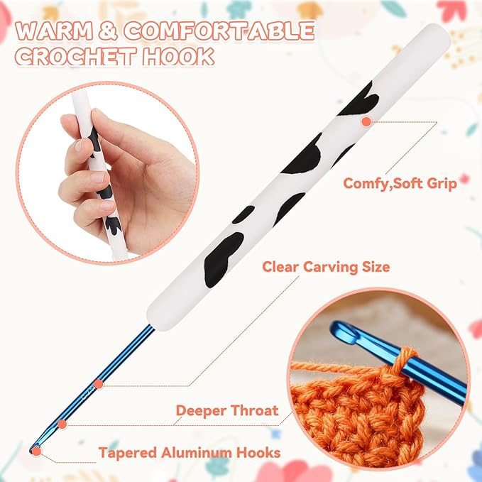 Coopay Crochet Hooks, Crochet Hook with Soft Polymer Clay Handle and Attached Bracelet - Stylish & Practical - 2.5mm (C-2)