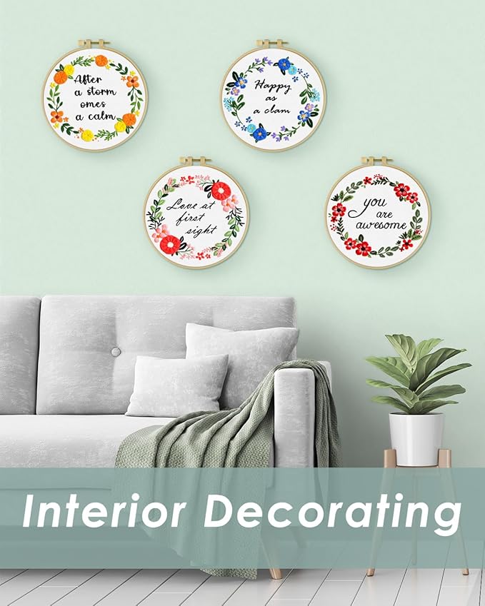 ERKOON 4 Sets Embroidery Kit (Blessing)