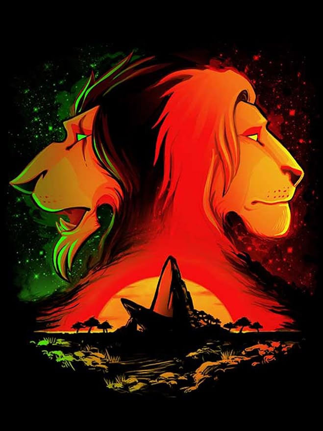 Youtheart Painting with Diamonds Lion Diamond Art, 5D Full Drill Cross Stitch Embroidery Kit