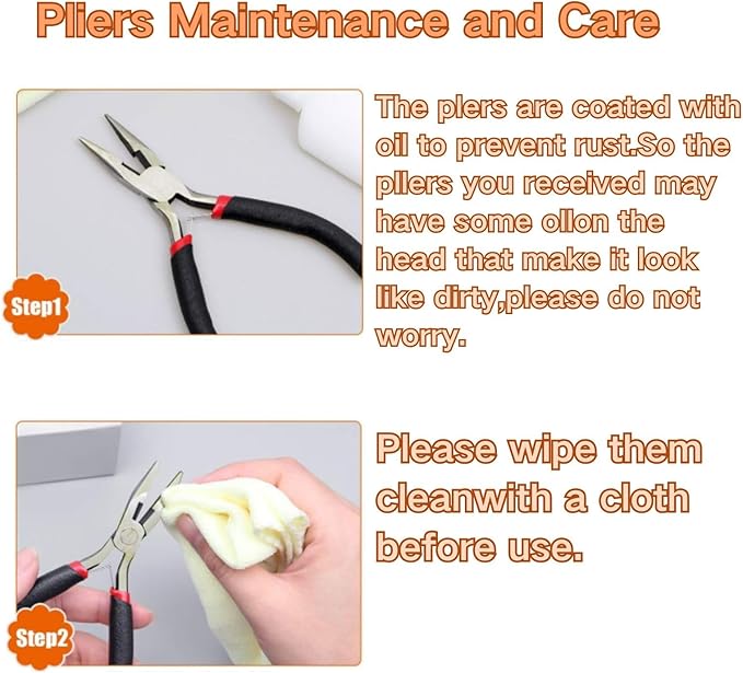 10Pcs Jewelry Pliers Set for Jewelry Makin, Bracelet or Rosary Pliers, Wire Jewelry Making Tools with Zipper Storage Case for Crafting and Repair