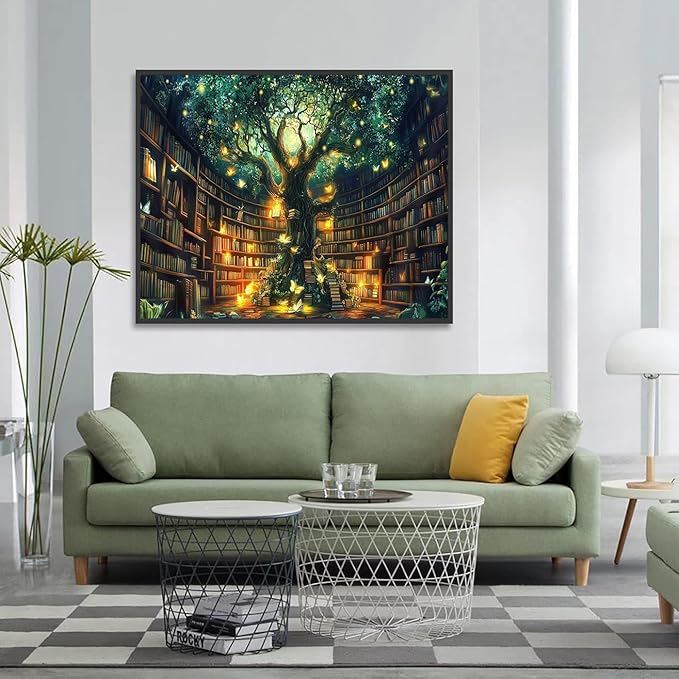 ARPADAMO Diamond Art Kits for Adults,5D Tree of Life Diamond Painting DIY Books Diamond Art Diamond Painting Kits for Adult,Round Full Drill Diamonds, Diamond Art Kits for Home Decor-12x16inch
