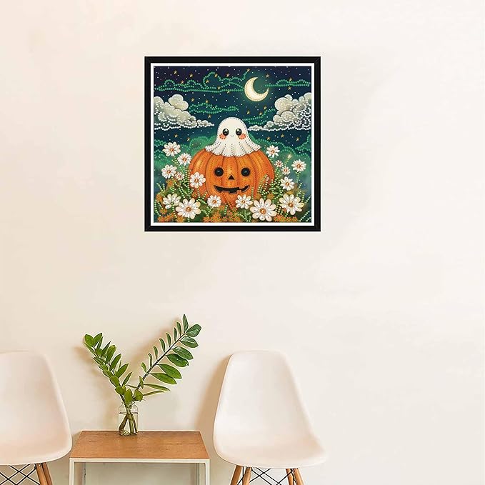 SKRYUIE DIY Diamond Art Kits for Adults Halloween Special Shape - 5D Diamond Painting Kits for Adults Pumpkin - Crystal Embroidery Cross Stitch - Craft for Wall & Office Decor 12 x 12 Inch c10