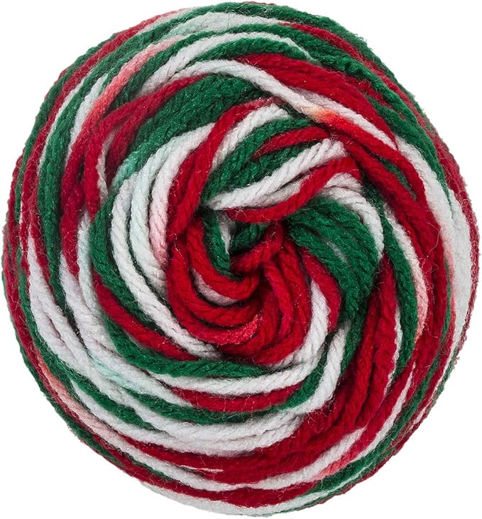 RED HEART Super Saver Yarn, Mistletoe Print (Pack of 2)