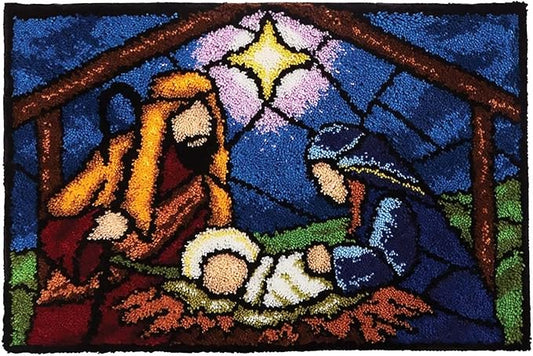 MIAOLLUN Latch Hook Kits Rug, 3D Pattern Printed Canvas Crochet Needlework Crafts Floor DIY Latch Kits for Adults Beginners 20.4" X 15" (52X38cm)