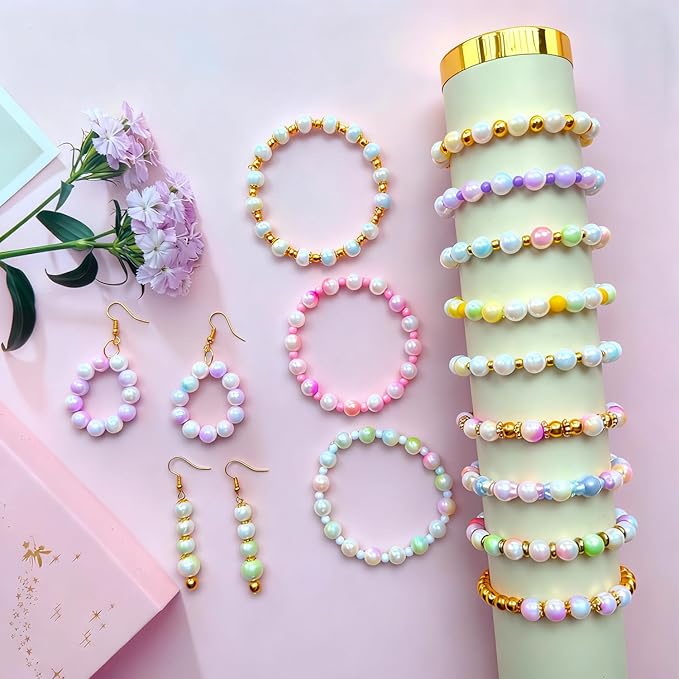 720Pcs 8mm Acrylic Round Beads for Jewelry Making, 24 Colors Pastel Two Tone Round Bead for Bracelets Making Kit Candy Plastic Bubble Gum Beads Loose Beads Bulk for DIY Necklace Crafts Phone Charm