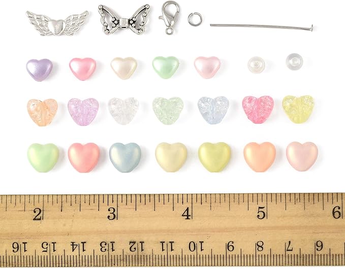 324Pcs Angel Jewelry Making Kit, DIY Pendants Charms Making Kits, Silver Colorful Beads Jump Ring Head Pins Findings for Bracelets Necklaces Earrings Crafting